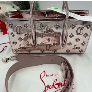 Christian Louboutin Paloma Loubinthesky Metallic Pink baguette